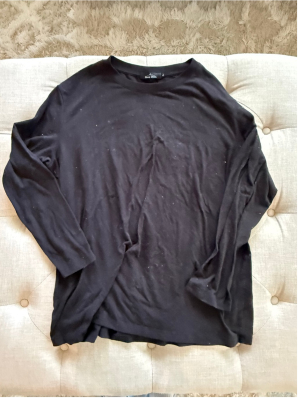 Women's Trendy Queen Black Long Sleeve Tee L